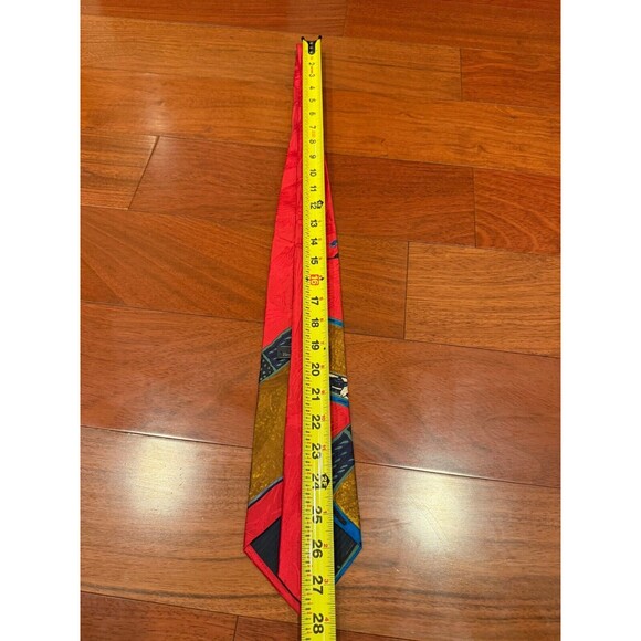 Ermenegildo Zegna Silk Tie Parrot Art Red Writing Men’s Neckwear | 3.75”W x 56"L - Picture 8 of 8